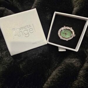 Unique Invicta ladies ring watch with green dial. New in box!